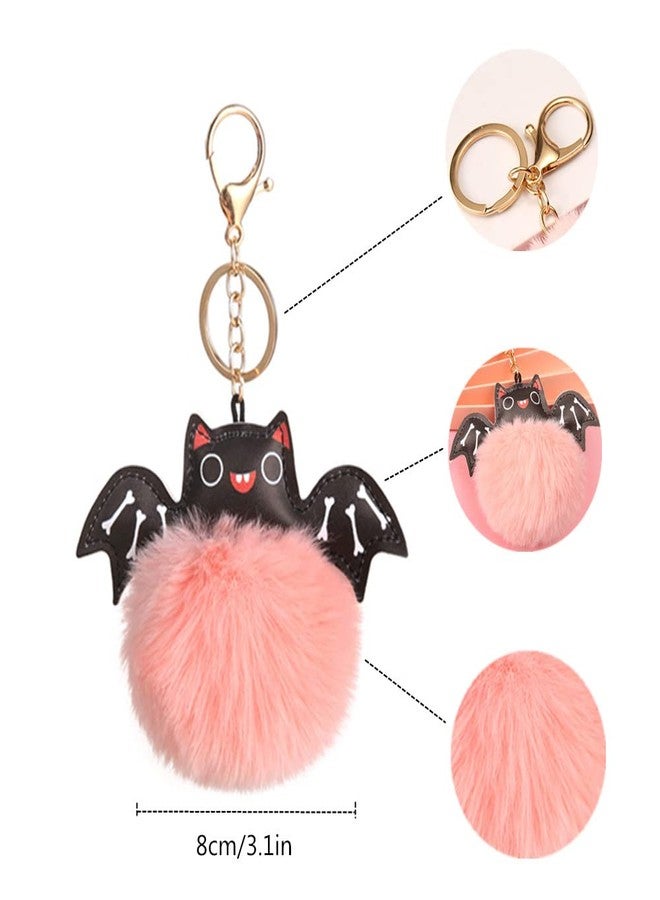 Plzoslly 10 Pieces Plush Keychain Bulk Christmas Stocking Stuffers, Animal Pom Pom Keychain Cute Fluffy Key Ring for Women Girls Bag Accessories - Image 3